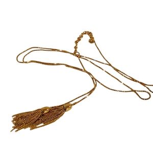 NWOT J. Crew long necklace two tassel pendants chain tassels dainty